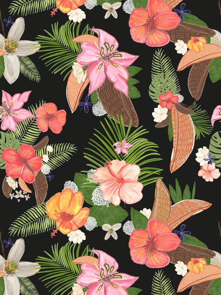 Tropical Watercolor Flowers