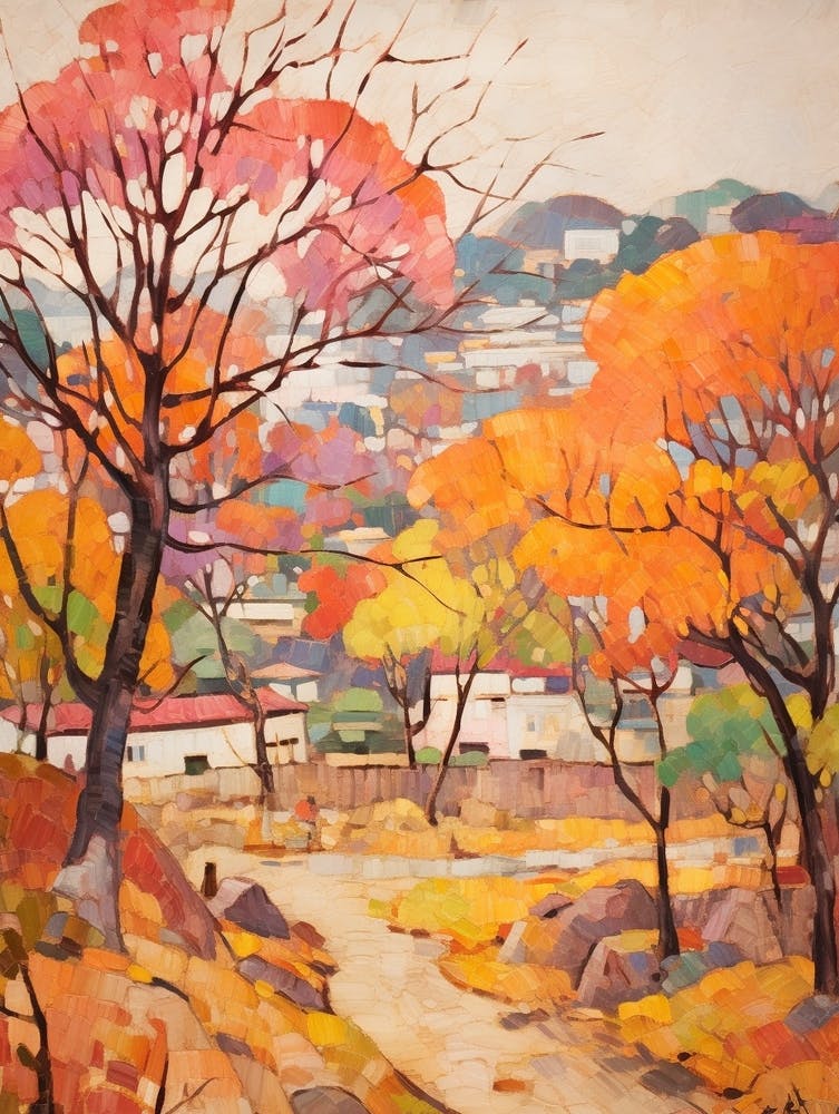 Autumn City Park Painting Hangang Park Seoul 4