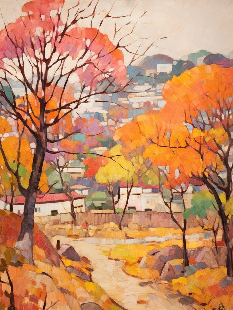 Autumn City Park Painting Hangang Park Seoul 4