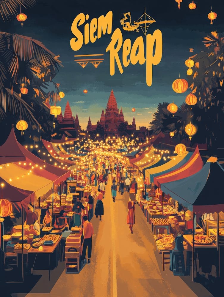 Aihrgdesign A 1970s Inspired Travel Poster For Siem Reap 1