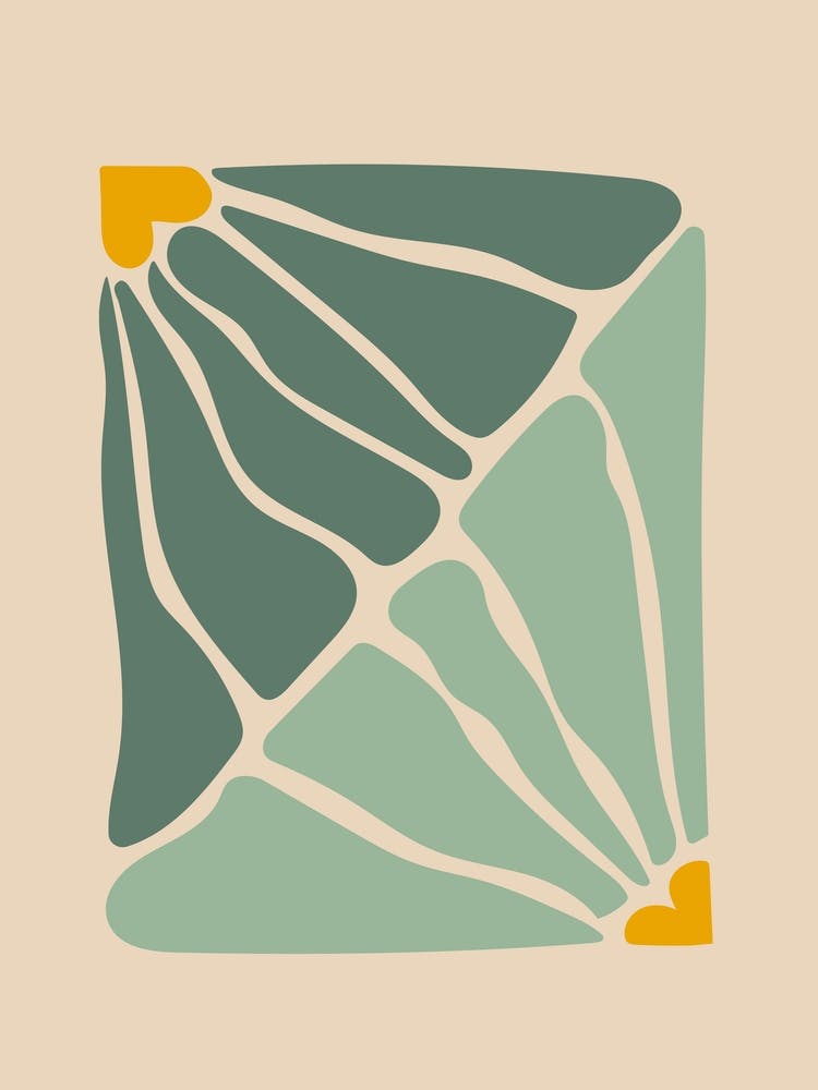 Sage green abstract botanical