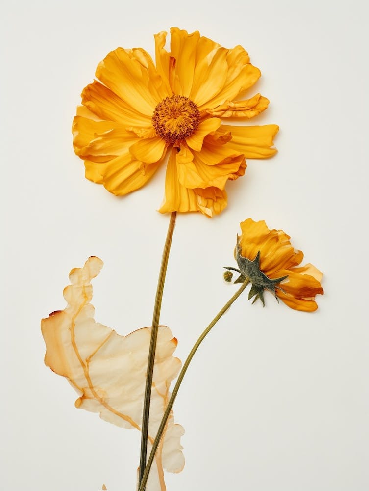 Pressed Flower Botanical Art Marigold 3