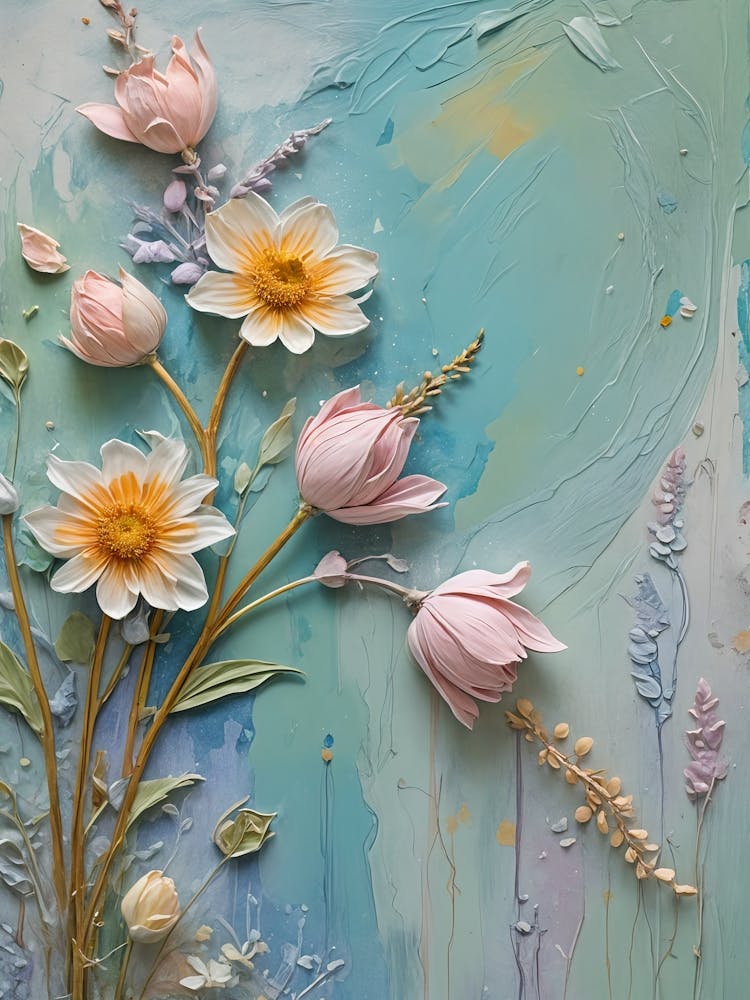 Pastel Floral Painted Symphony no9