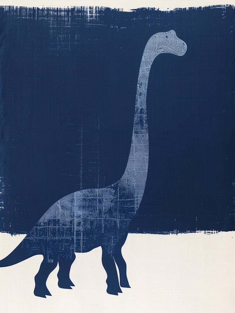 Blaue Brontosaurus-Dinosaurier-Silhouette 1