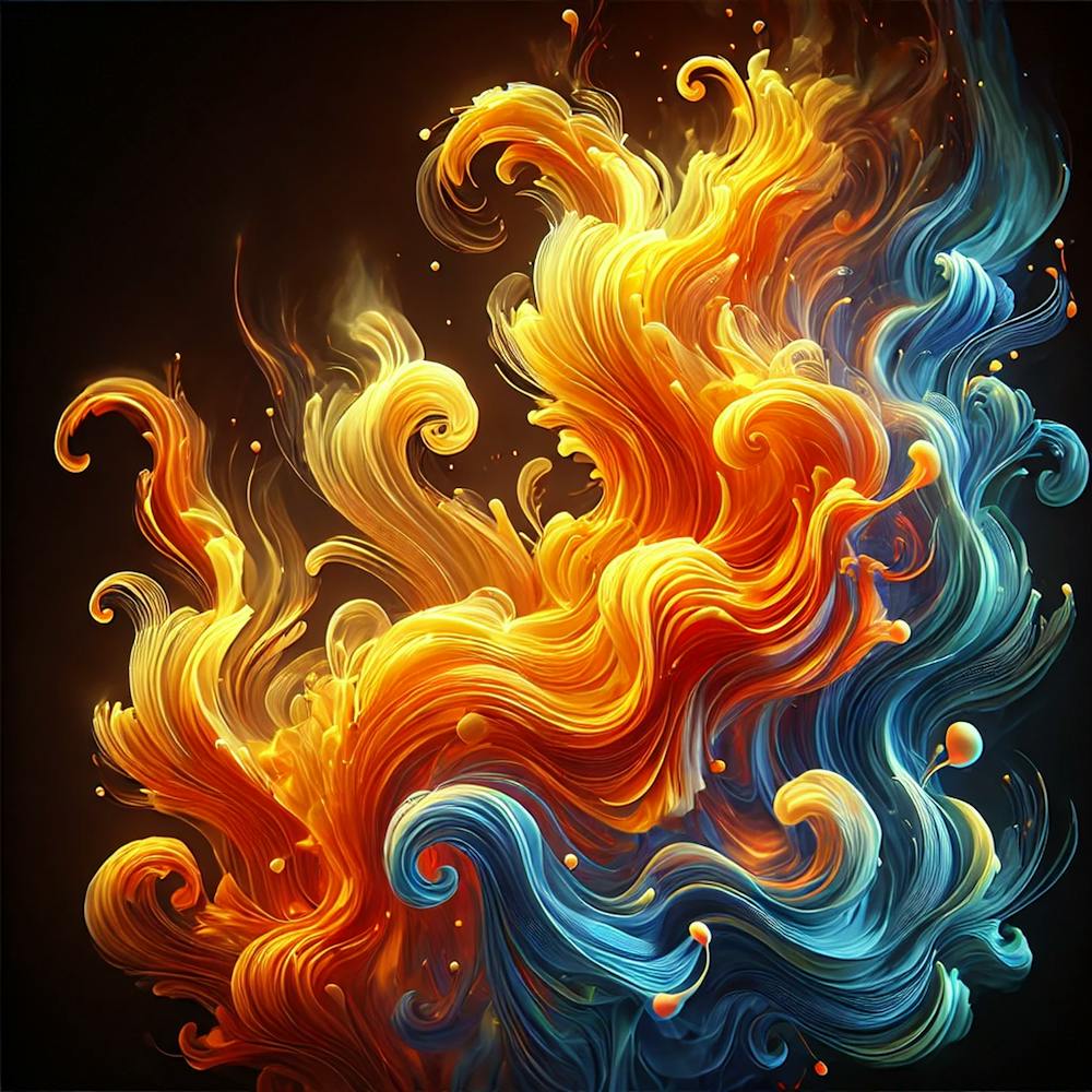 Dancing Fire Flames Wall Art: A Dynamic and Vibrant Abstract Representation of Energy and Heat for Bold Home Decor Print Art