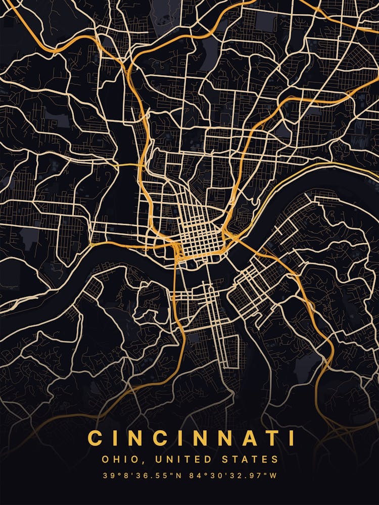 Carte Noire et Or de Cincinnati Ohio États-Unis