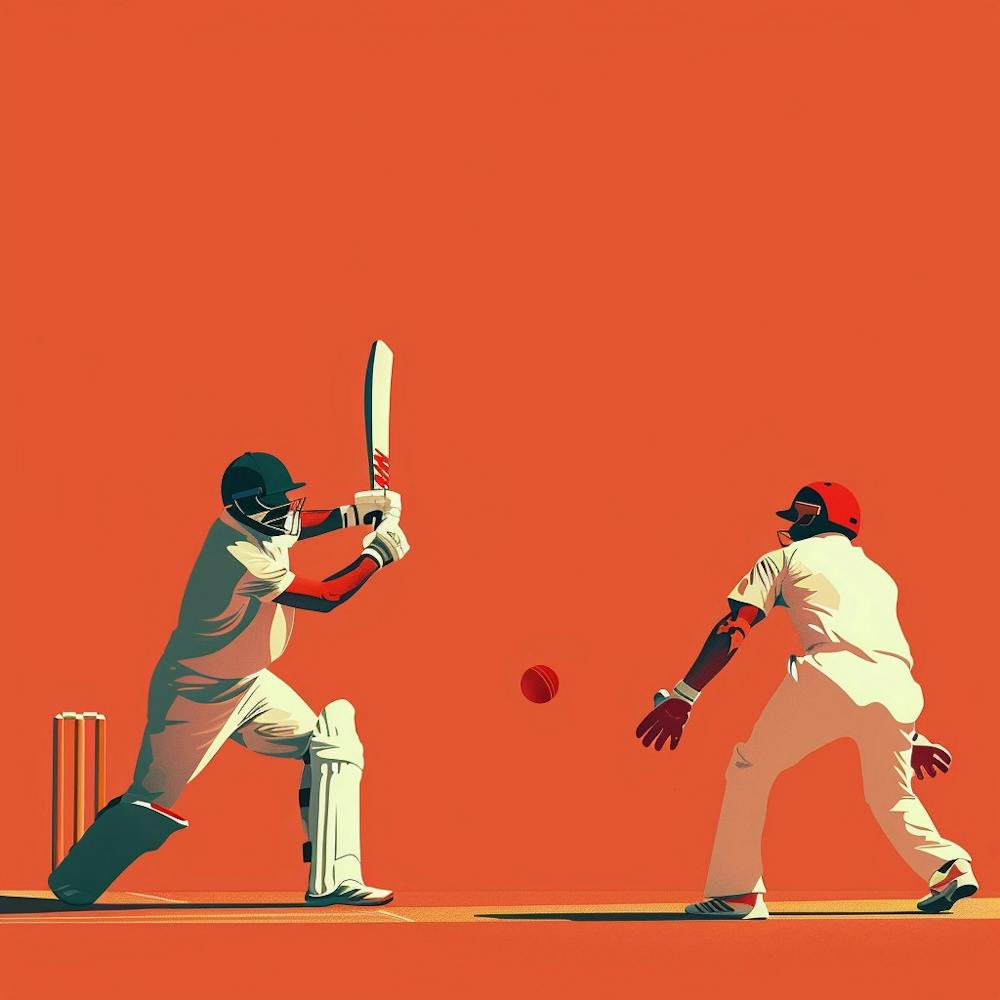 Cricket Players Playing Cricket 1