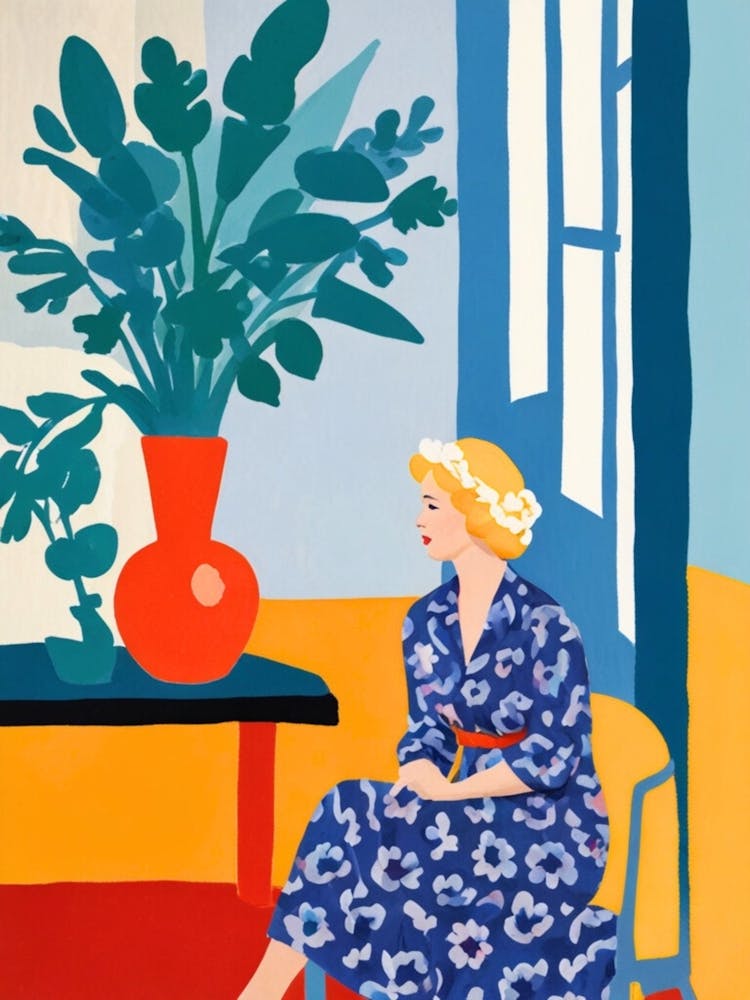 Woman In Blue Dress 2