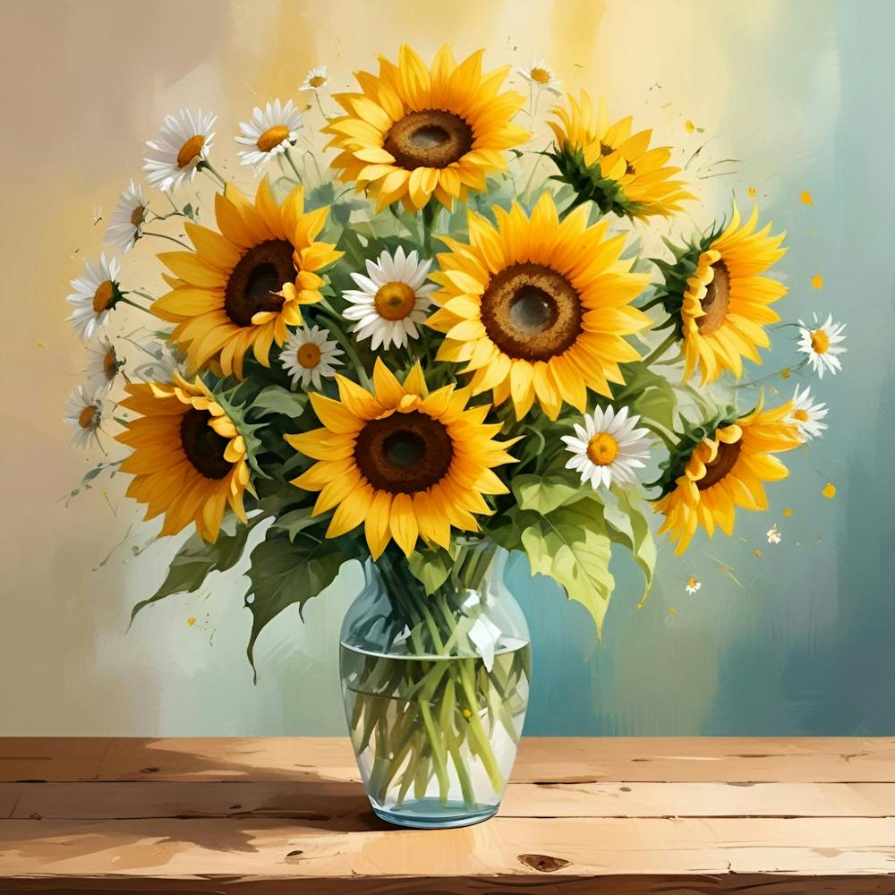 Sunflowers In Vase