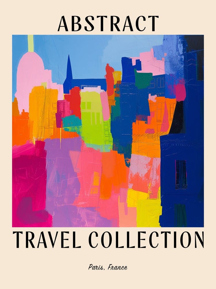 Affiche de la Collection de Voyage Abstraite Paris France 6