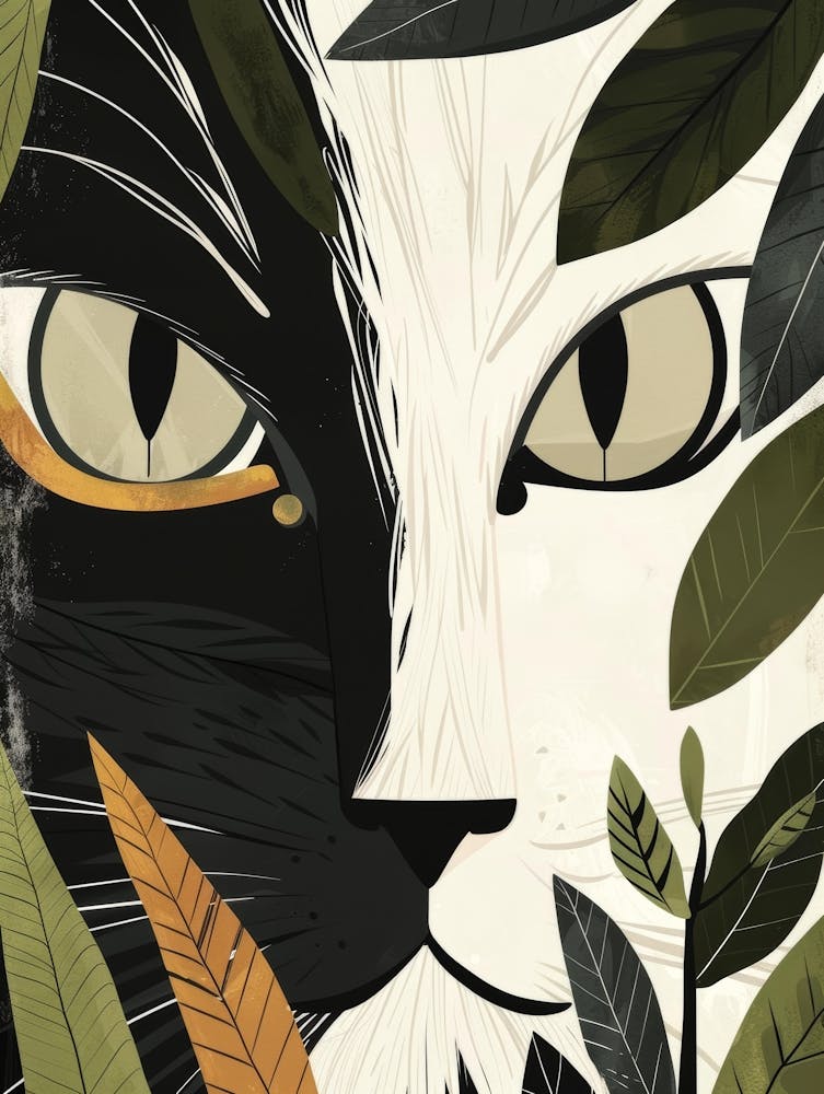 Cat With Leaves 9