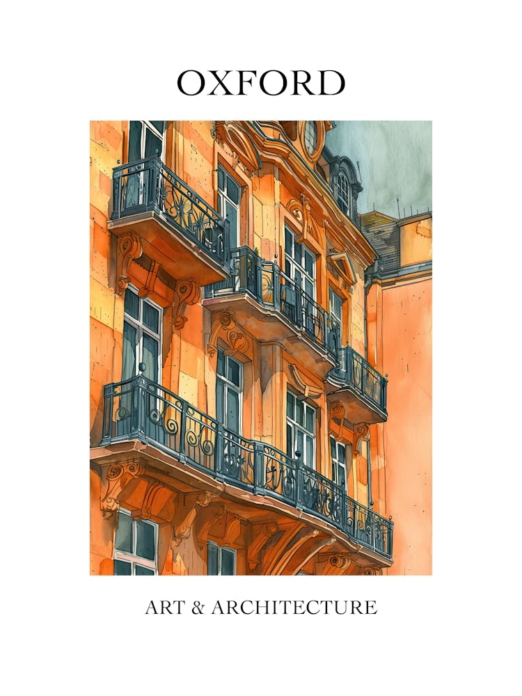 Oxford Travel And Architecture Poster 2