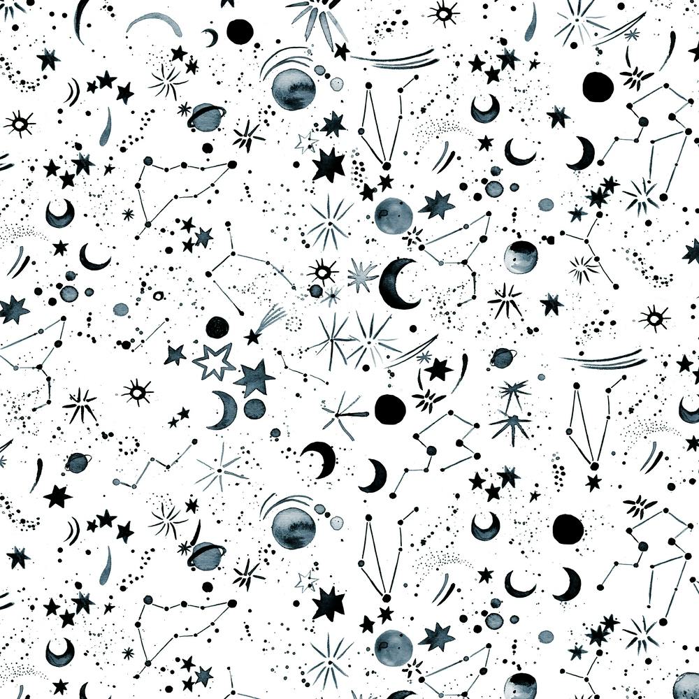 Horoscope Constellations Planets Moons White Square