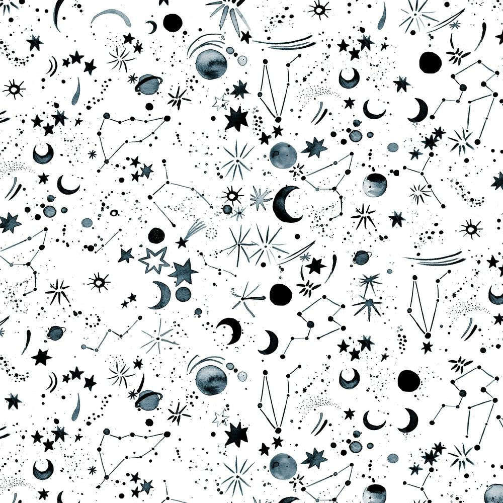 Horoscope Constellations Planets Moons White Square