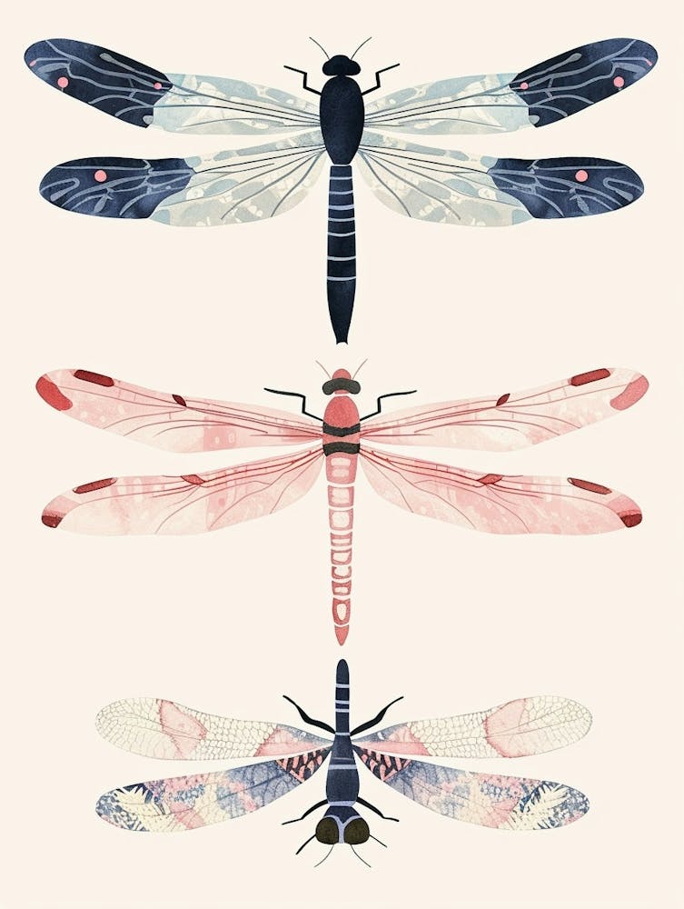 Colourful Insect Illustration Dragonfly 2