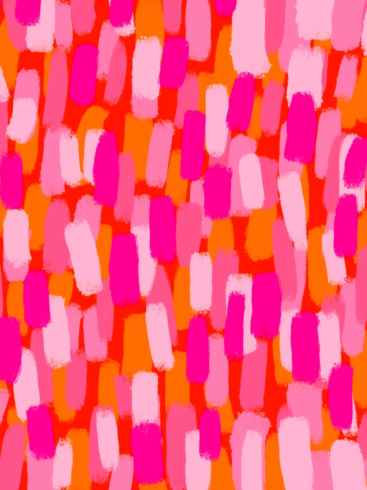 Pink and Orange Brush Strokes Abstract