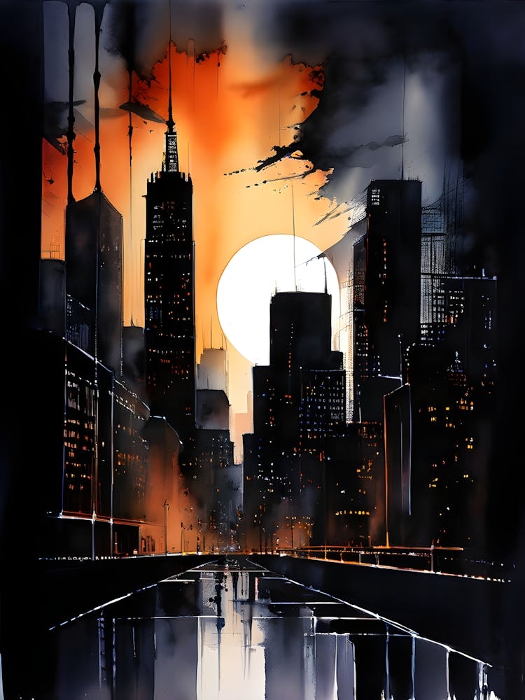 Silhouette de Ville la Nuit