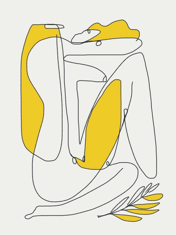 Line Art Woman Child Hug