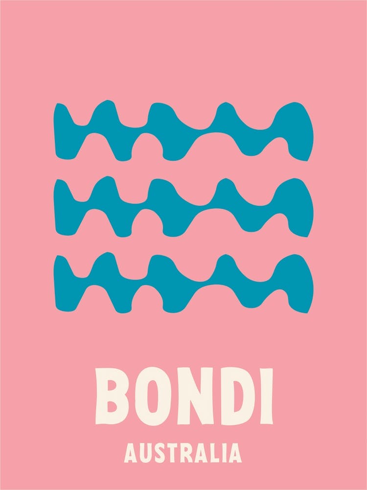 Bondi Beach, Australia, Graphic Style Poster 4