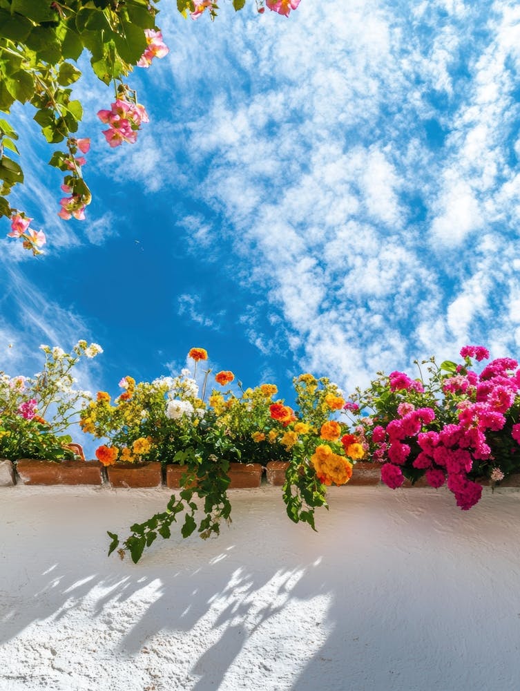 Sky And Flowers Photo