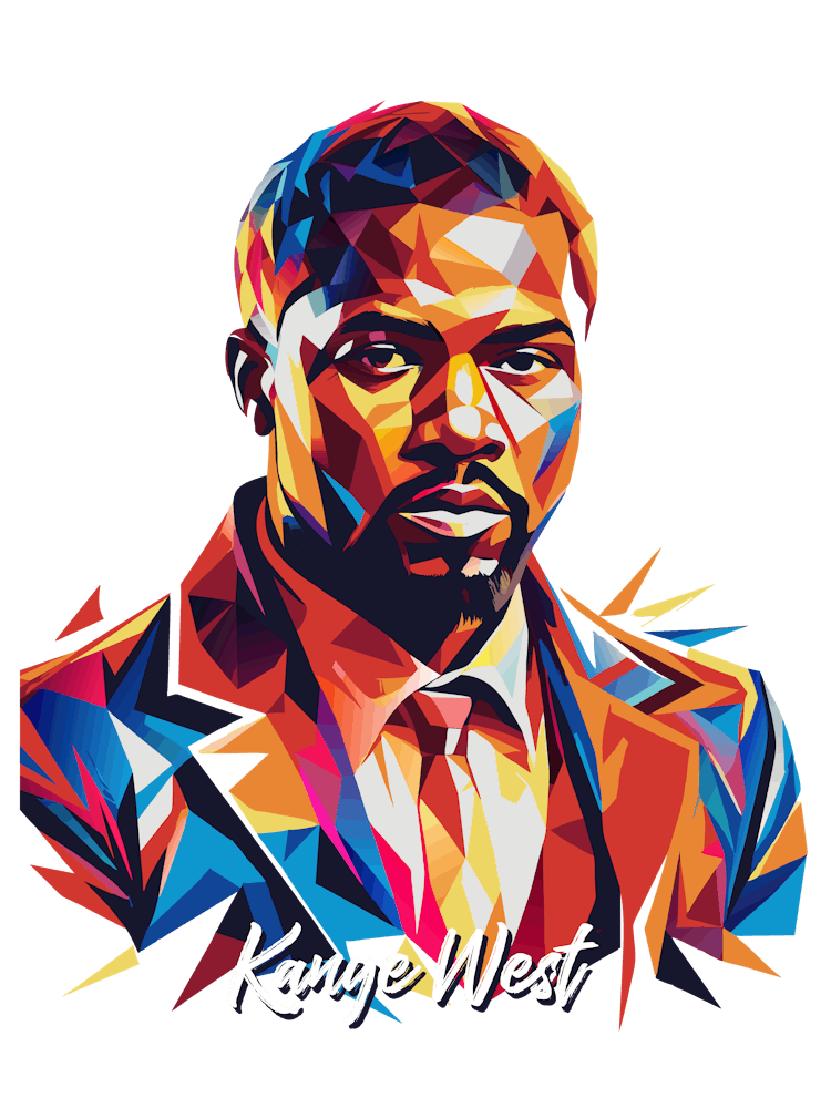 Kanye West 03 Portrait Music Icon Style WPAP Pop Art