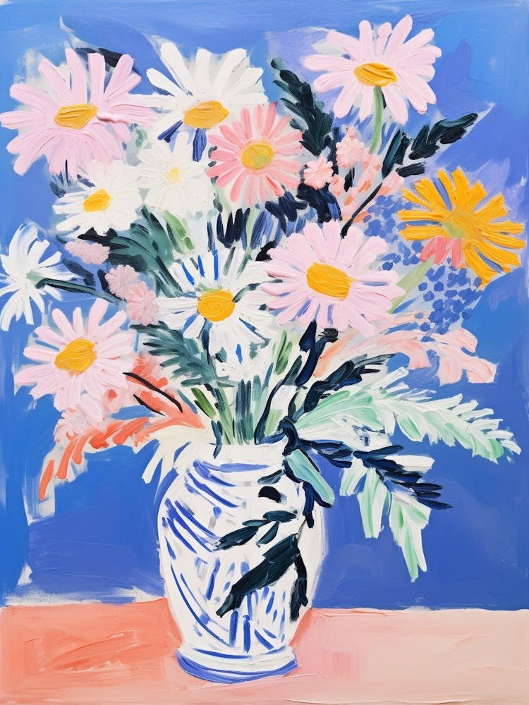 Flower Painting Fauvist Style Cineraria 1