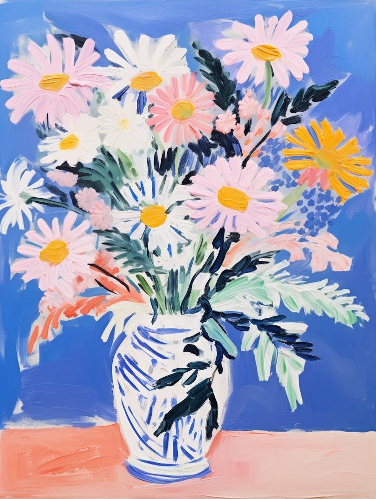 Flower Painting Fauvist Style Cineraria 1