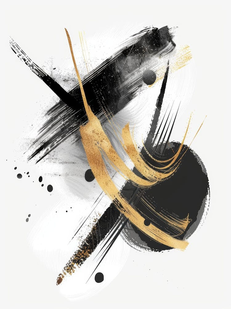 Abstract Black And Gold Painting 62