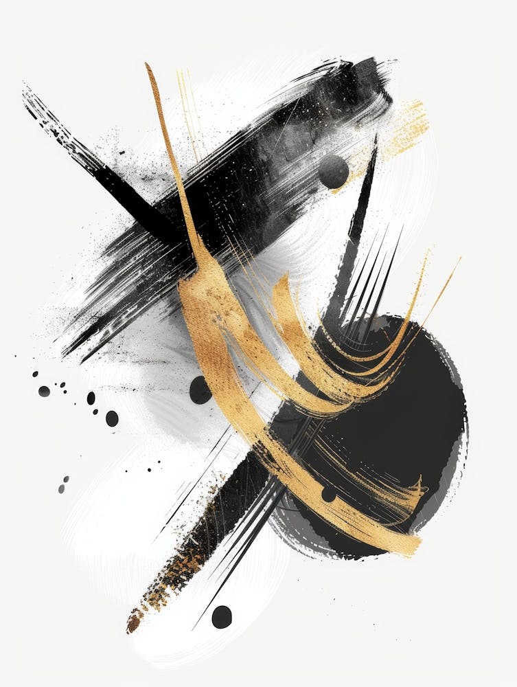 Abstract Black And Gold Painting 62