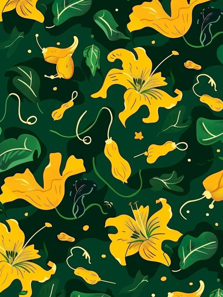 Yellow Lily Seamless Pattern