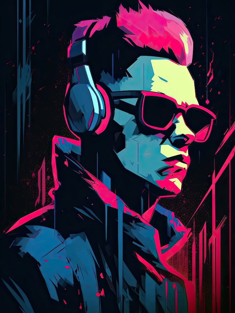 Dj neon art
