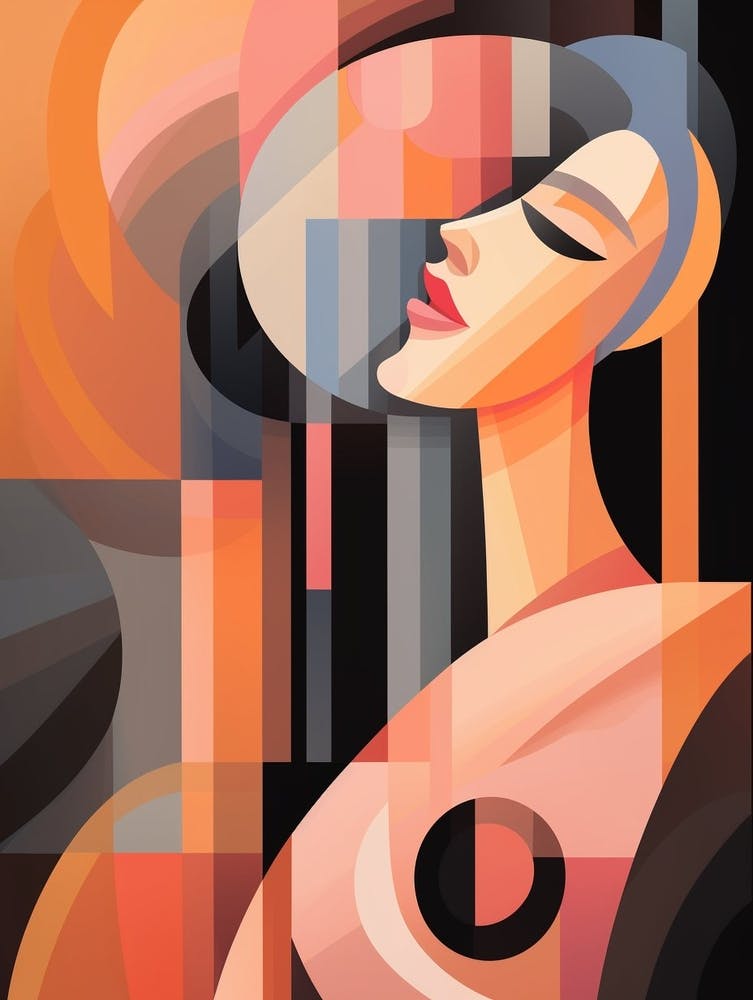 Kubistische abstrakte geometrische Dame Illustration 9