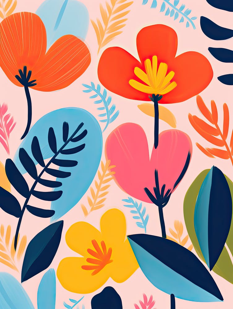 Radiant Petal Ballet; Matisse S Colorful Flower Market Dance