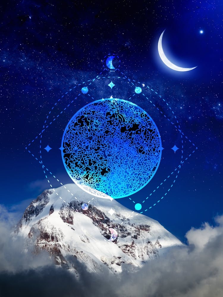 Moon And Stars In The Sky - Mystic Moon poster #4