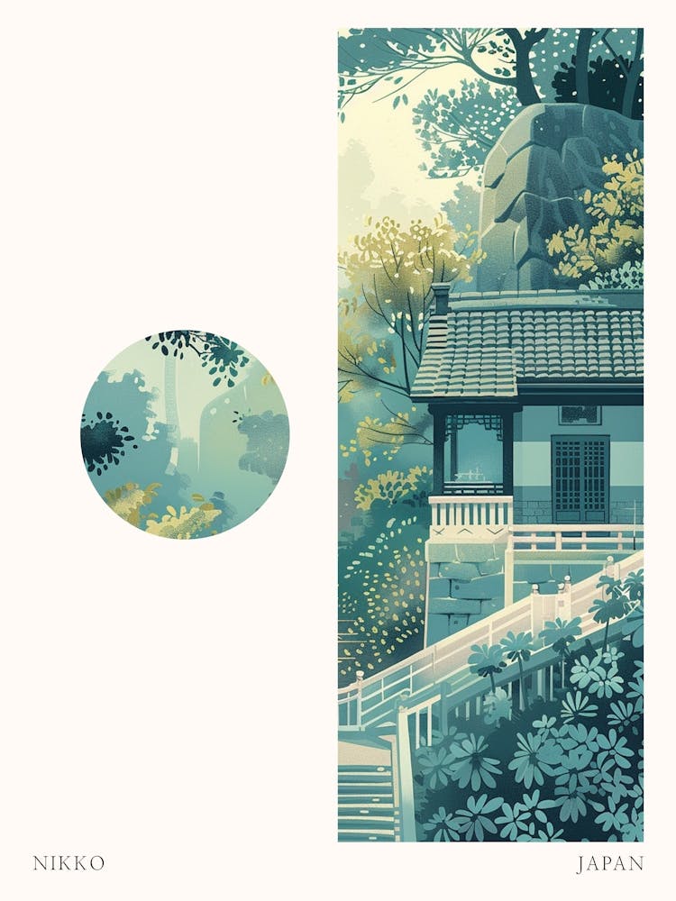 Nikko Japan 3 Cut Out Travel Poster