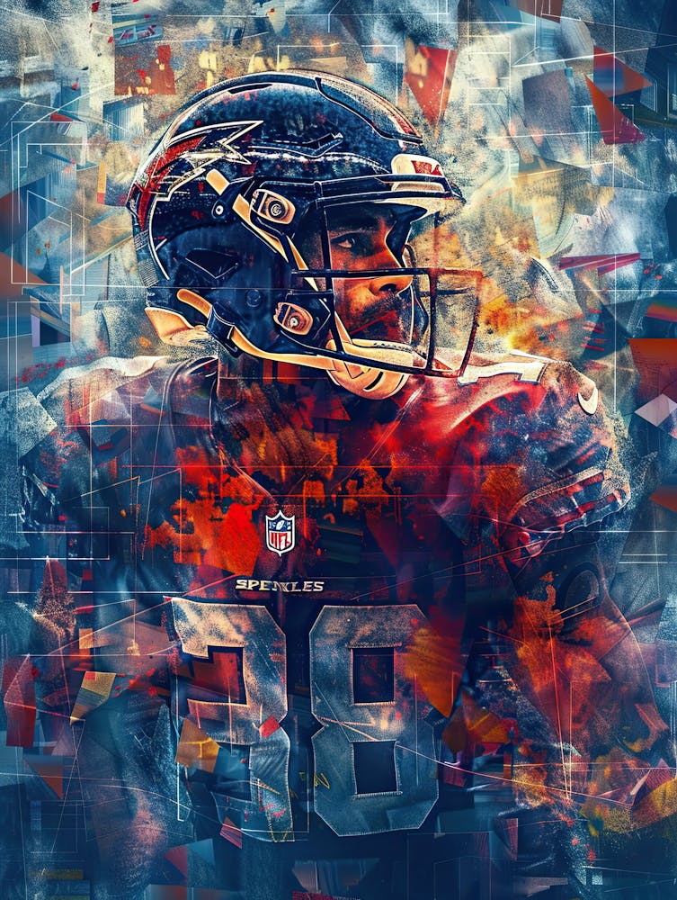 American Football Player Vintag Poster 2