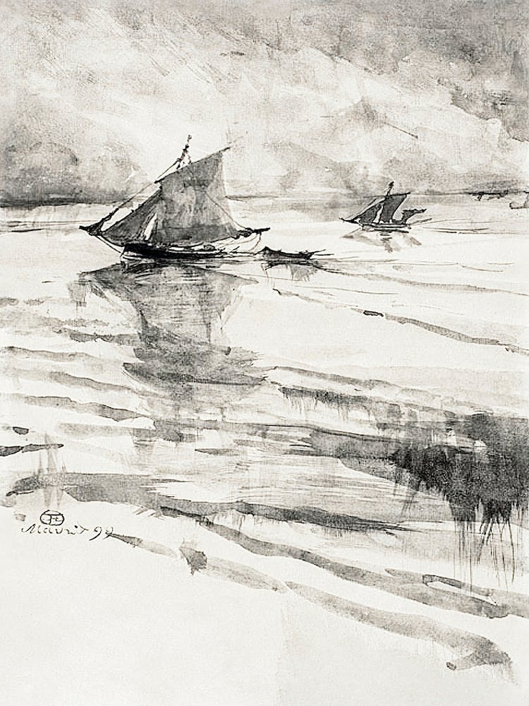 Sailboats (1899), Henri de Toulouse-Lautrec