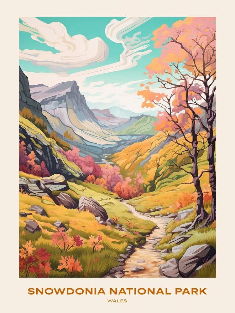 Snowdonia National Park Wales 1 Hike Poster