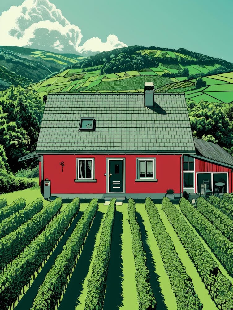 Rotes Haus im Weinberg