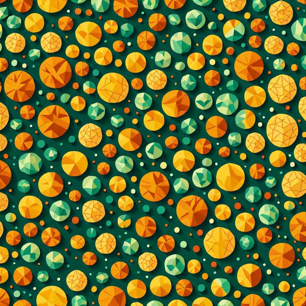Green And Orange Diamond pattern, A Pattern Featuring Abstract Shapes And Mustard Rustic Green And Orange Colors, Flat Art, 127
