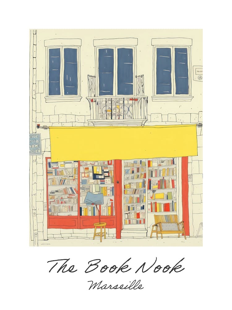 Marseille The Book Nook Pastel Colours 2 Poster