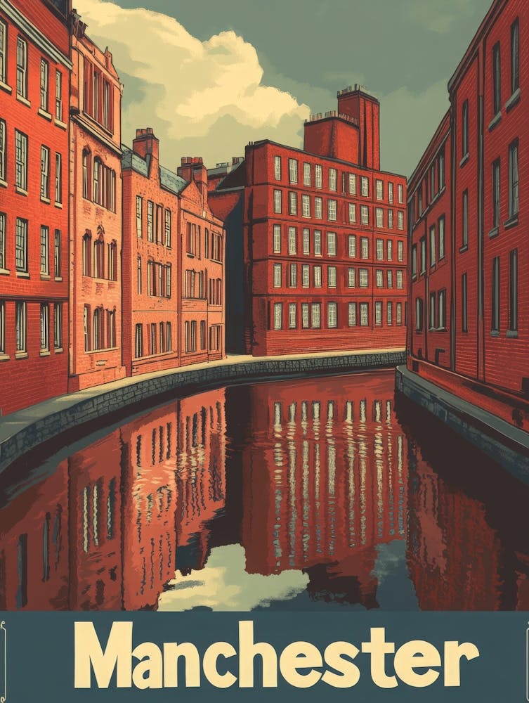Aihrgdesign A Retro Travel Poster For Manchester 4