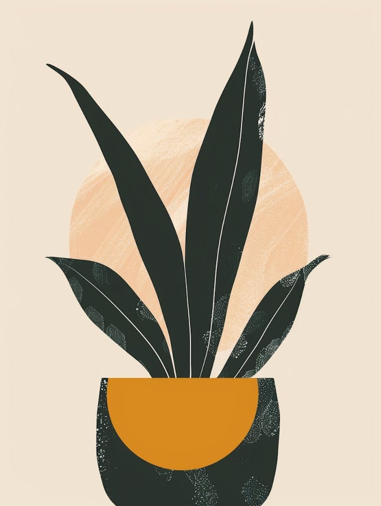 Jade Plant Minimalist Illustration 3