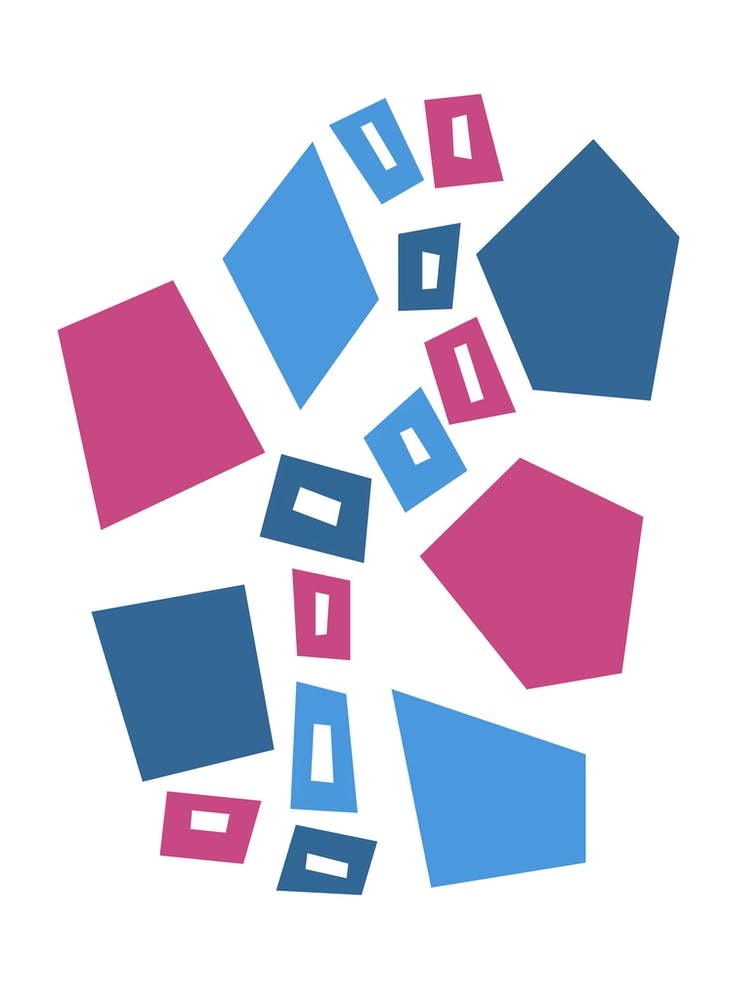 Blue, Purple and Pink Geometric