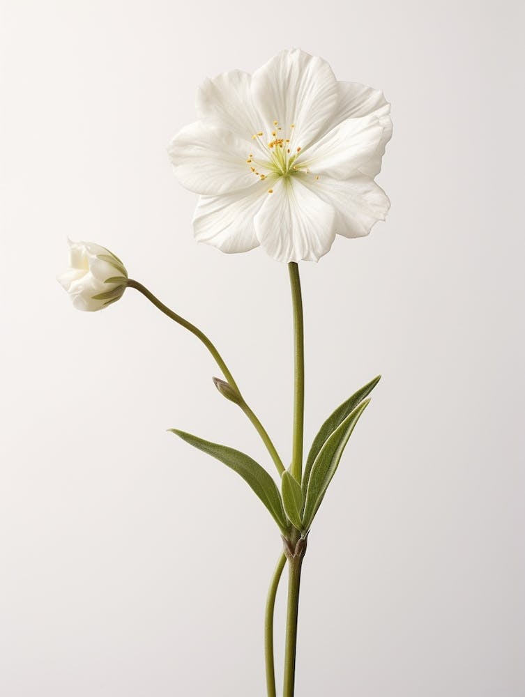 Pressed Wildflower Botanical Art White Campion 1