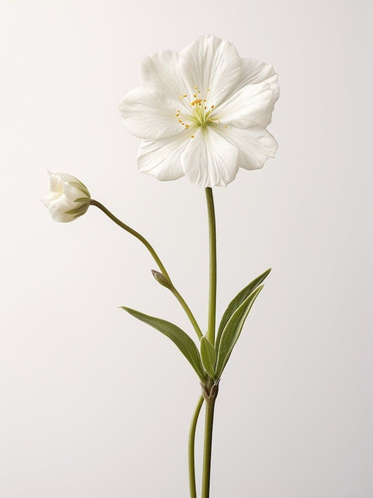 Pressed Wildflower Botanical Art White Campion 1