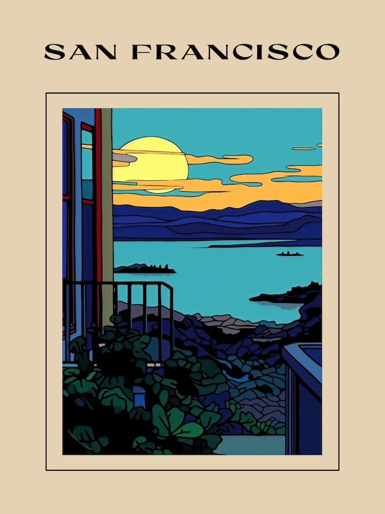 Minimal Design Style Of San Francisco, Usa 3 Poster