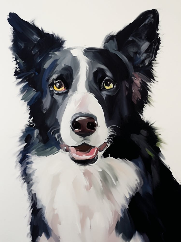 Digital Painted Collie Dog
