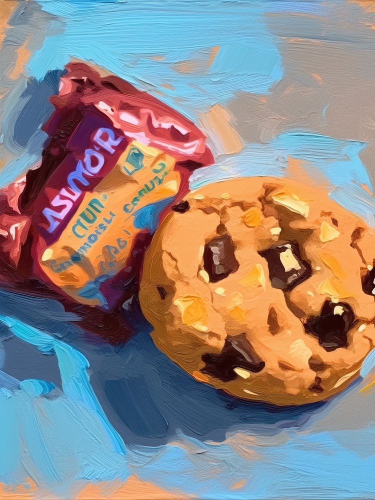 Chocolate Chip Cookie Oil Painting 1
