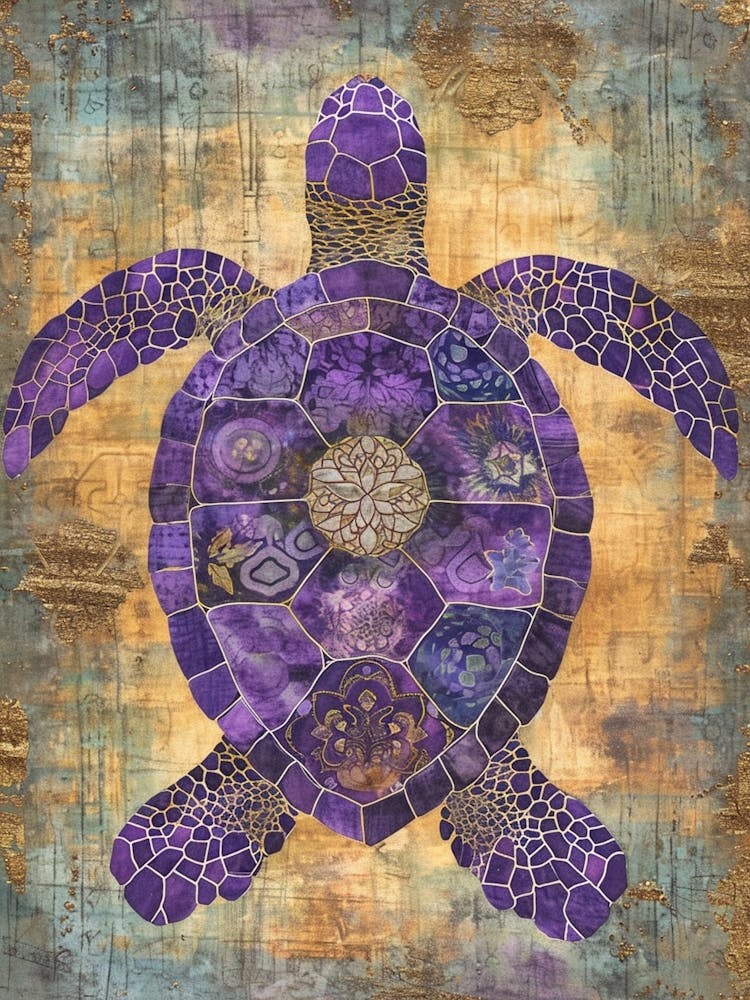 Purple Ornamental Sea Turtle 1